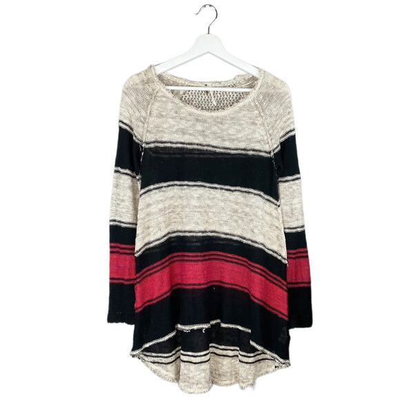 Free People Block of Stripes Pullover Knit Sweater Size XS Chunky Striped - Picture 2 of 8
